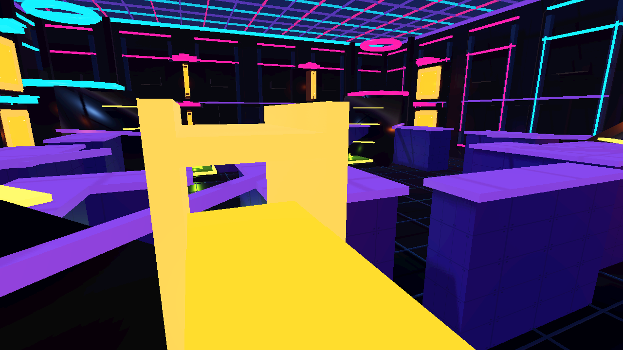 Fresh current-build view of the updated glowing Neon Arcade arena