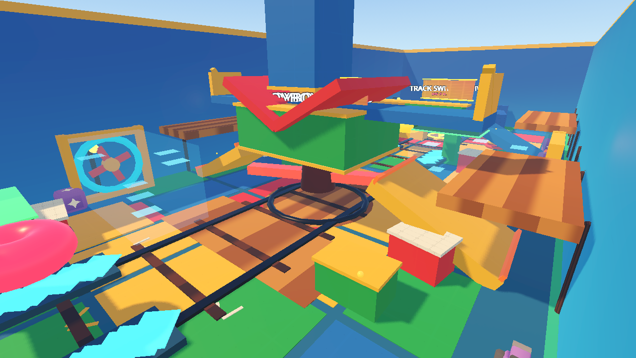 Fresh current-build view of the colorful updated Toybox arena